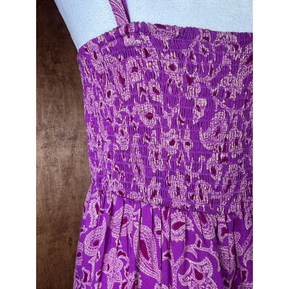Knox Rose pants romper jumpsuit purple paisley floral boho SMALL - Picture 14 of 15